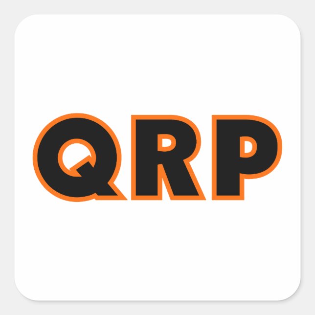 Amateur Ham Radio QRP Square Sticker (Front)