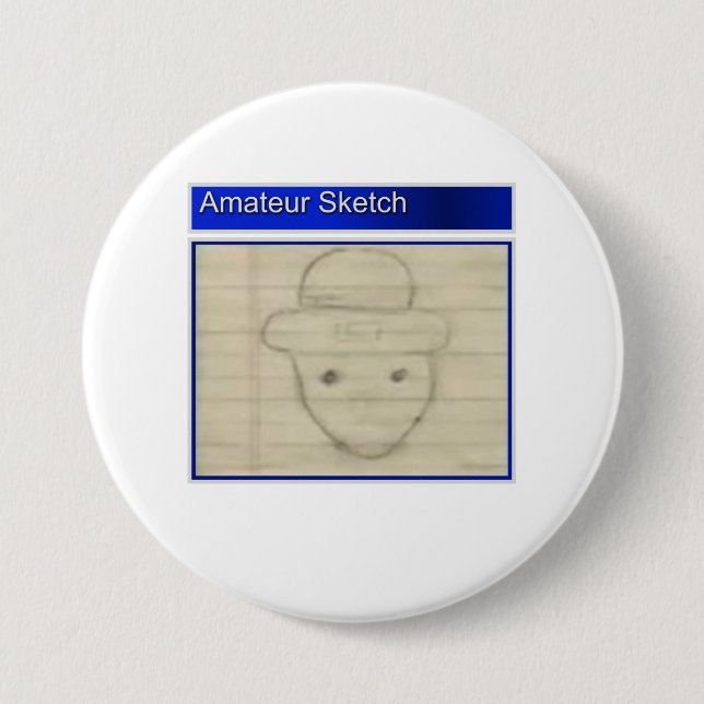 Amateur Leprechaun Sketch 3 Inch Round Button (Front)