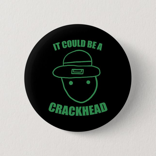 Amateur Leprechaun Sketch Could Be A Crackhead St  2 Inch Round Button (Front)