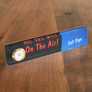 Amateur Radio Call Sign On Air & Clock Nameplate