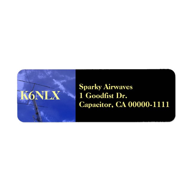 Amateur Radio Callsign Address Label (Front)