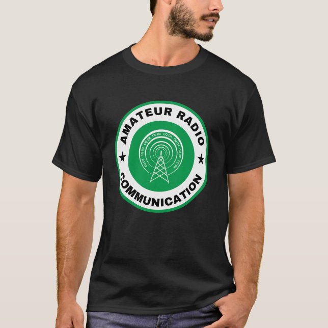 Amateur Radio Comunication tshirt green (Front)