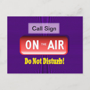 Amateur Radio ON-THE-AIR notice; Ham radio station Postcard