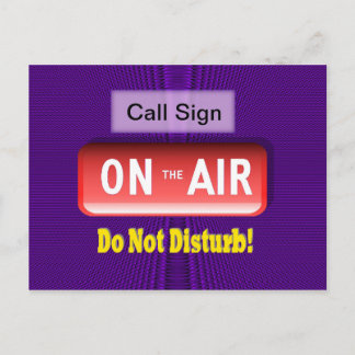 Amateur Radio ON-THE-AIR notice; Ham radio station Postcard