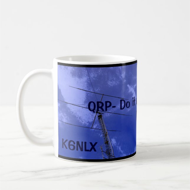 Amateur Radio QRP and Callsign Mug 3 (Left)