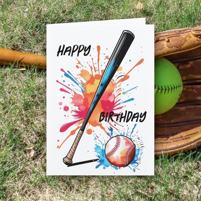 Amateurs de baseball Bat & Ball Splash Carte d'ann (Créateur téléchargé)