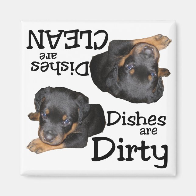 Amateurs de chiot Rottweiler Magnet de lave-vaisse (Devant)