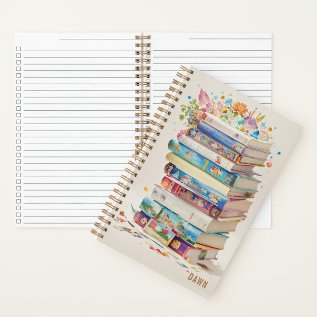 Amateurs de lecture de pile de livres Aquarelle Ar (À l'intérieur)