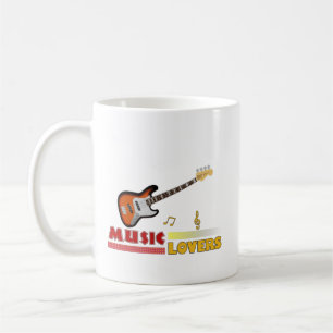 Amateurs de musique Bass Word Art Design Café Mug