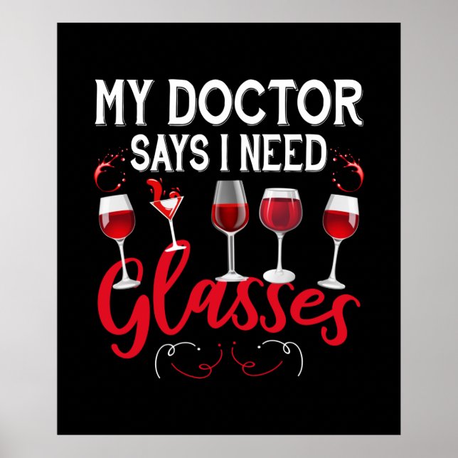 Amateurs de vin amusants poster (Devant)