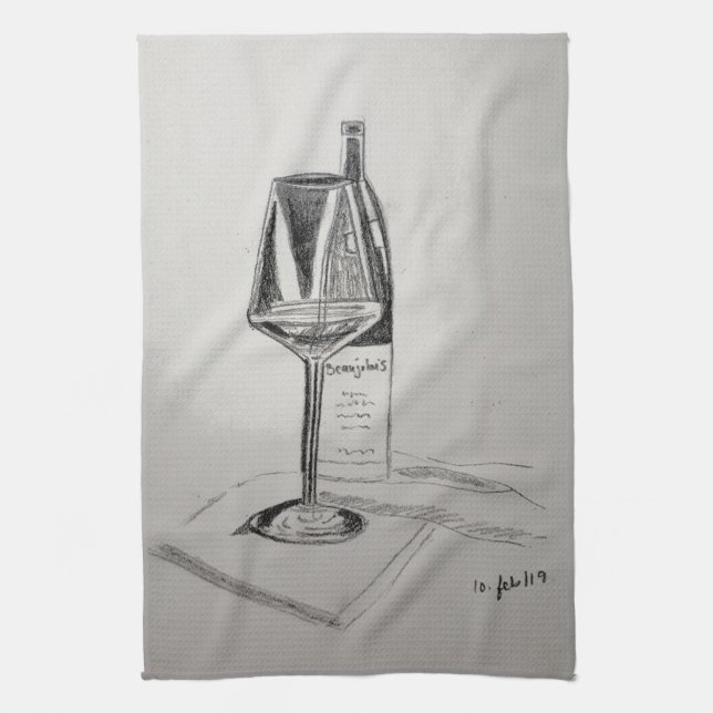 Amateurs de vin Serviette de cuisine (Vertical)