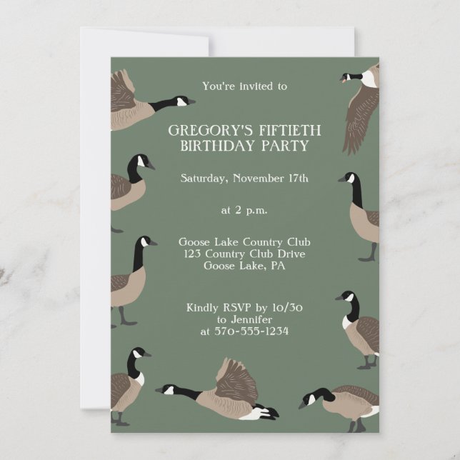 Amateurs d'oiseaux Canada Oies Invitation de fête  (Devant)