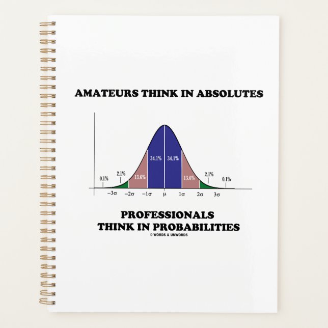 Amateurs Think Absolutes Professionals Think Stats Planner (Front)