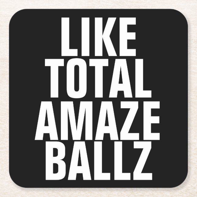 Amaze Ballz Square Paper Coaster (Front)