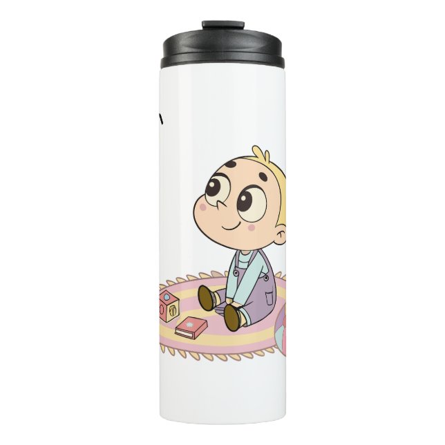 Amazed Boy Illustration Thermal Tumbler (Front)