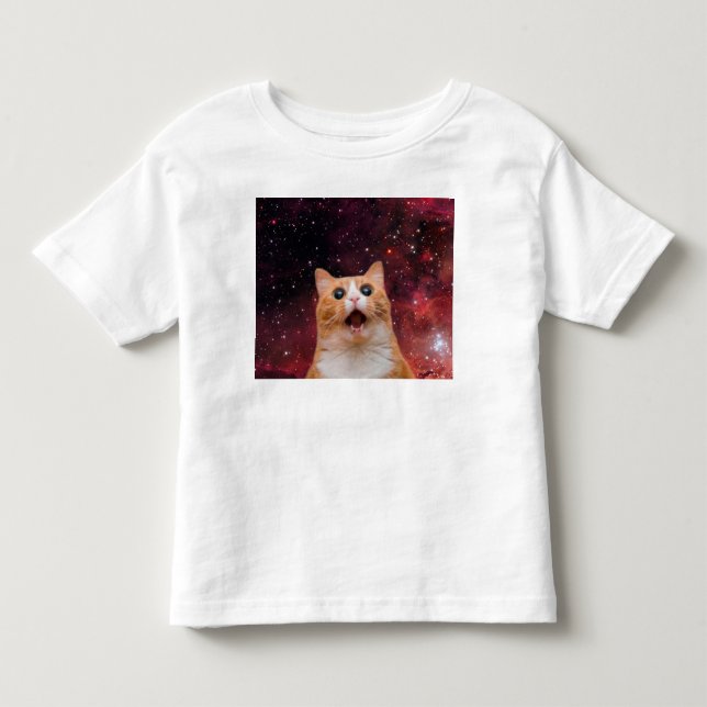 Amazed Space Cat Toddler T-shirt (Front)