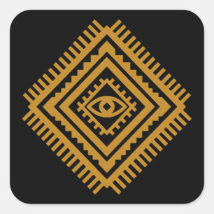 Amazigh Atlas Protective Diamond — Berber Tribal Square Sticker