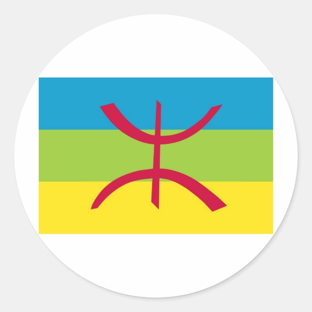 Amazigh Flag Classic Round Sticker (Front)