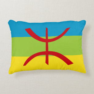 Amazigh Flag Gift Berber Flag Kabyles Accent Pillow