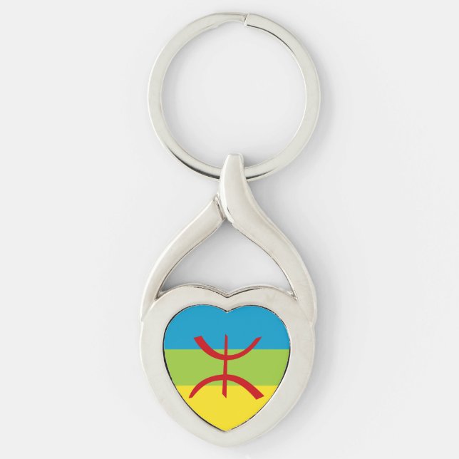 Amazigh Flag Gift Berber Flag Kabyles Keychain (Front)