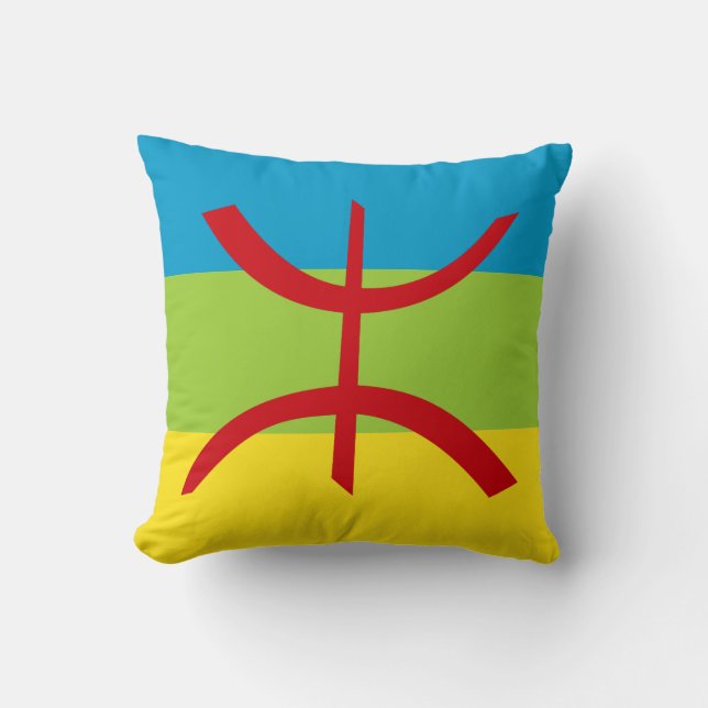 Amazigh Flag Gift Berber Flag Kabyles Throw Pillow (Front)