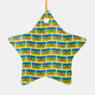 Amazigh flag pattern wallpaper ceramic ornament