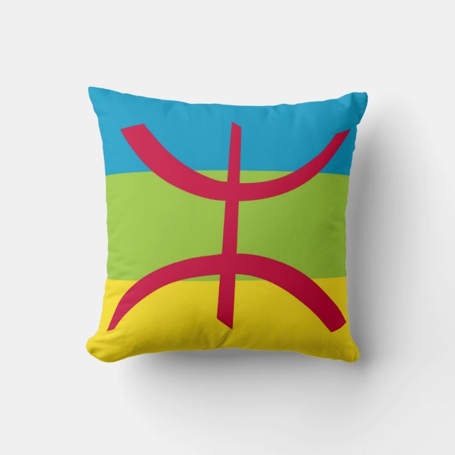 Amazigh Flag Throw Pillow (Front)