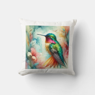 Amazilia Hummingbird 300824AREF119 - Watercolor Throw Pillow