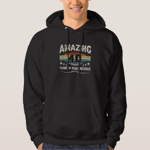Amazing 40 Years Of Being Awesome Retro 40th Birth Hoodie