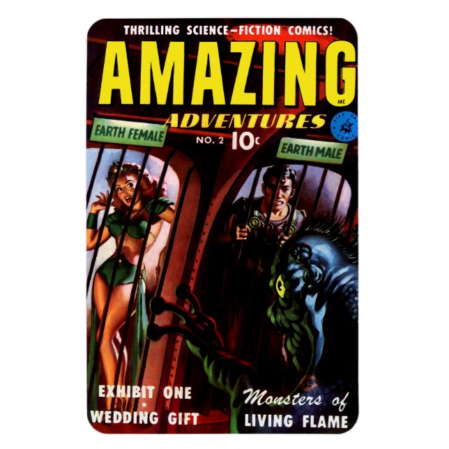 Amazing Adventures #2 Retro Sci Fi Comic Book Magnet (Vertical)