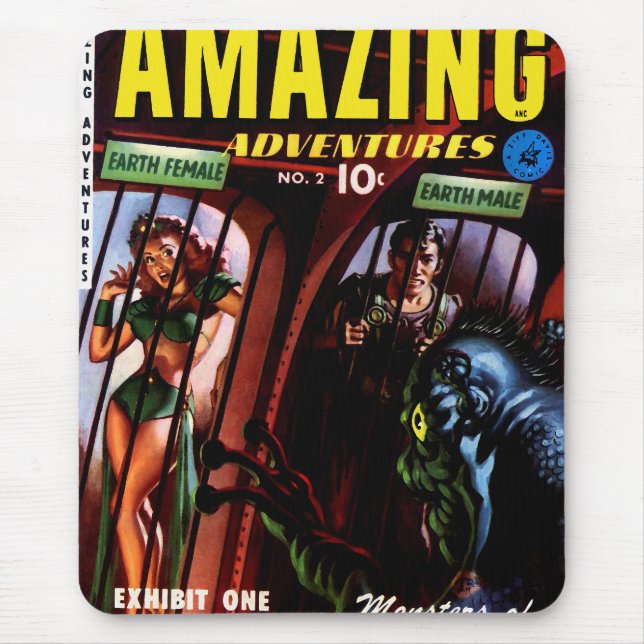 Amazing Adventures #2 Retro Sci Fi Comic Book Mouse Pad (Front)
