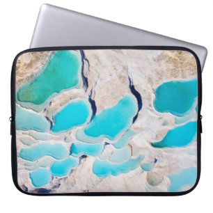 Amazing aerial shot of Pamukkale traverten in Turk Laptop Sleeve