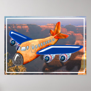 Amazing Airplane Aerial View Poster