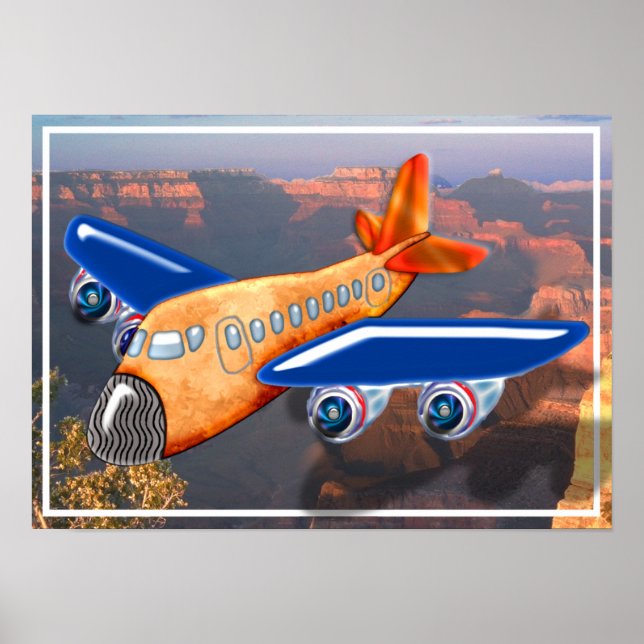 Amazing Airplane Aerial View Poster (Front)