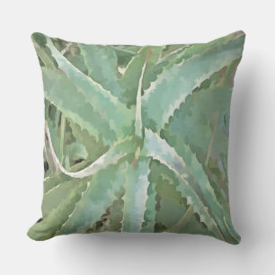 Amazing Aloe Vera Acrylic Art Throw Pillow