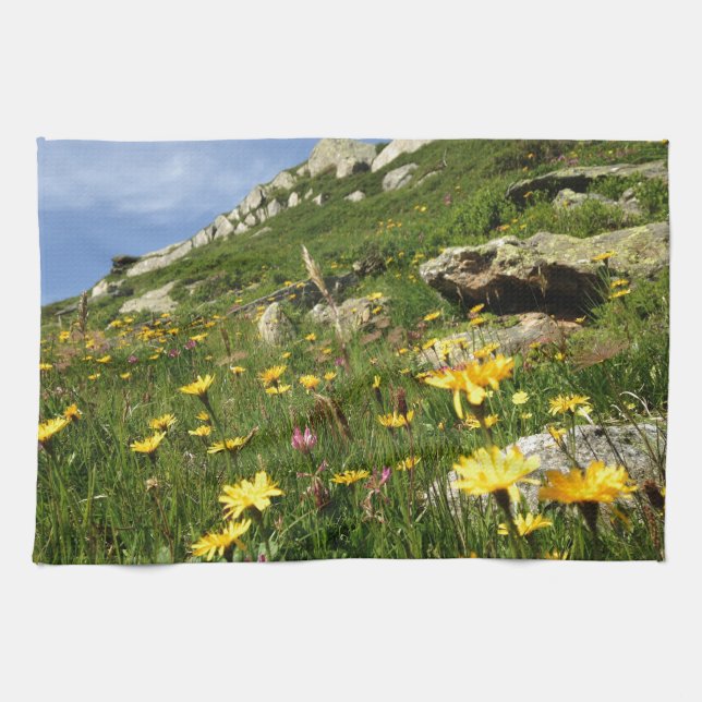 Amazing! Alpine flowers Kitchen Towel (Horizontal)