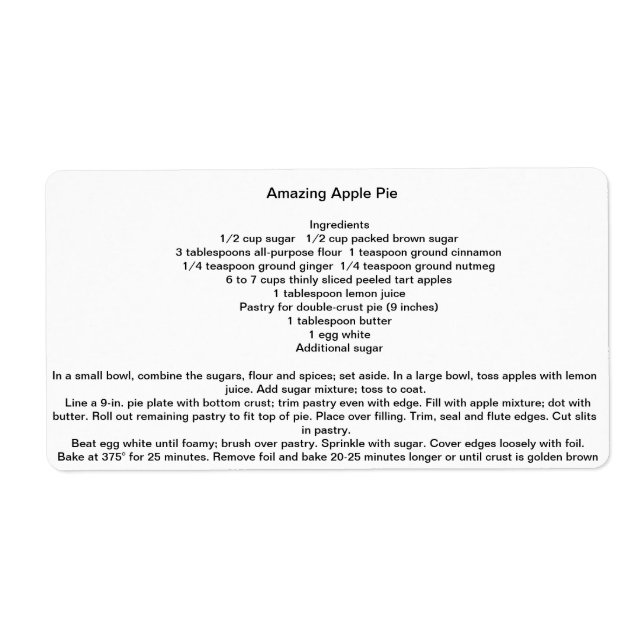 Amazing Apple Pie (Front)