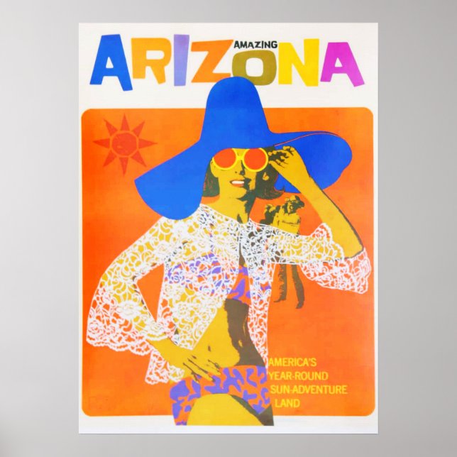 Amazing Arizona Vintage Travel Poster (Front)