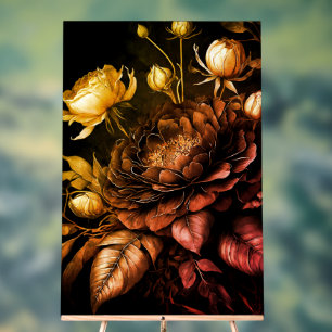 Amazing Arrangement Rust Accent Vintage Flowers Acrylic Sign