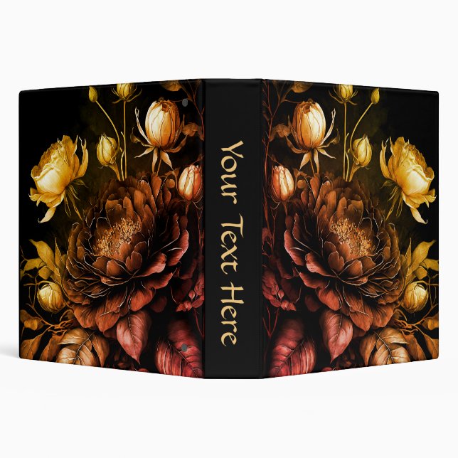 Amazing Arrangement Rust Accent Vintage Flowers Binder (Background)