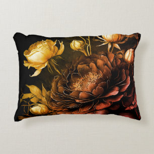 Amazing Arrangement Rust Accent Vintage Flowers Pillow