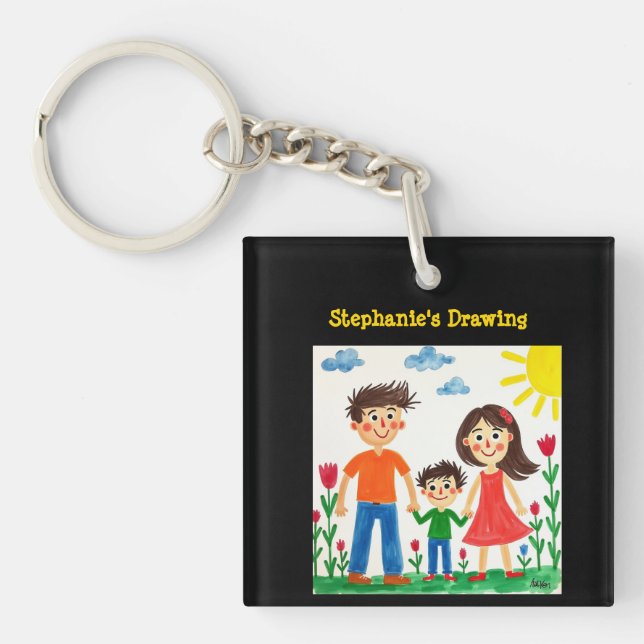 Amazing Artwork child to this black  Keychain (Front)