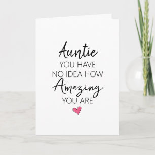 Amazing Auntie Birthday Appreciation Quote Card