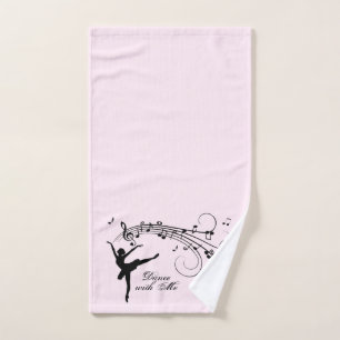 Amazing Ballerina Dancing with Music Pink Bath Towel Set