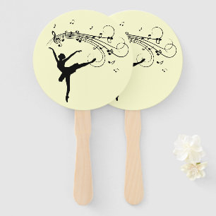 Amazing Ballerina Dancing with Music Yellow Hand Fan