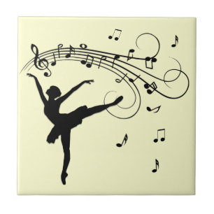 Amazing Ballerina Dancing with Music Yellow Tile