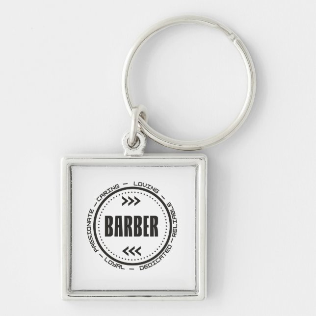 Amazing Barber Job Title Keychain (Front)