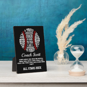 Amazing Baseball Coach Typography Team Roster Plaque