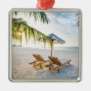 Amazing Beach Sunset Metal Ornament