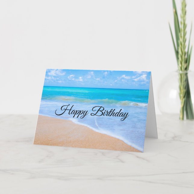 Amazing Beach Tropical Scene Photo Birthday Card (Front)